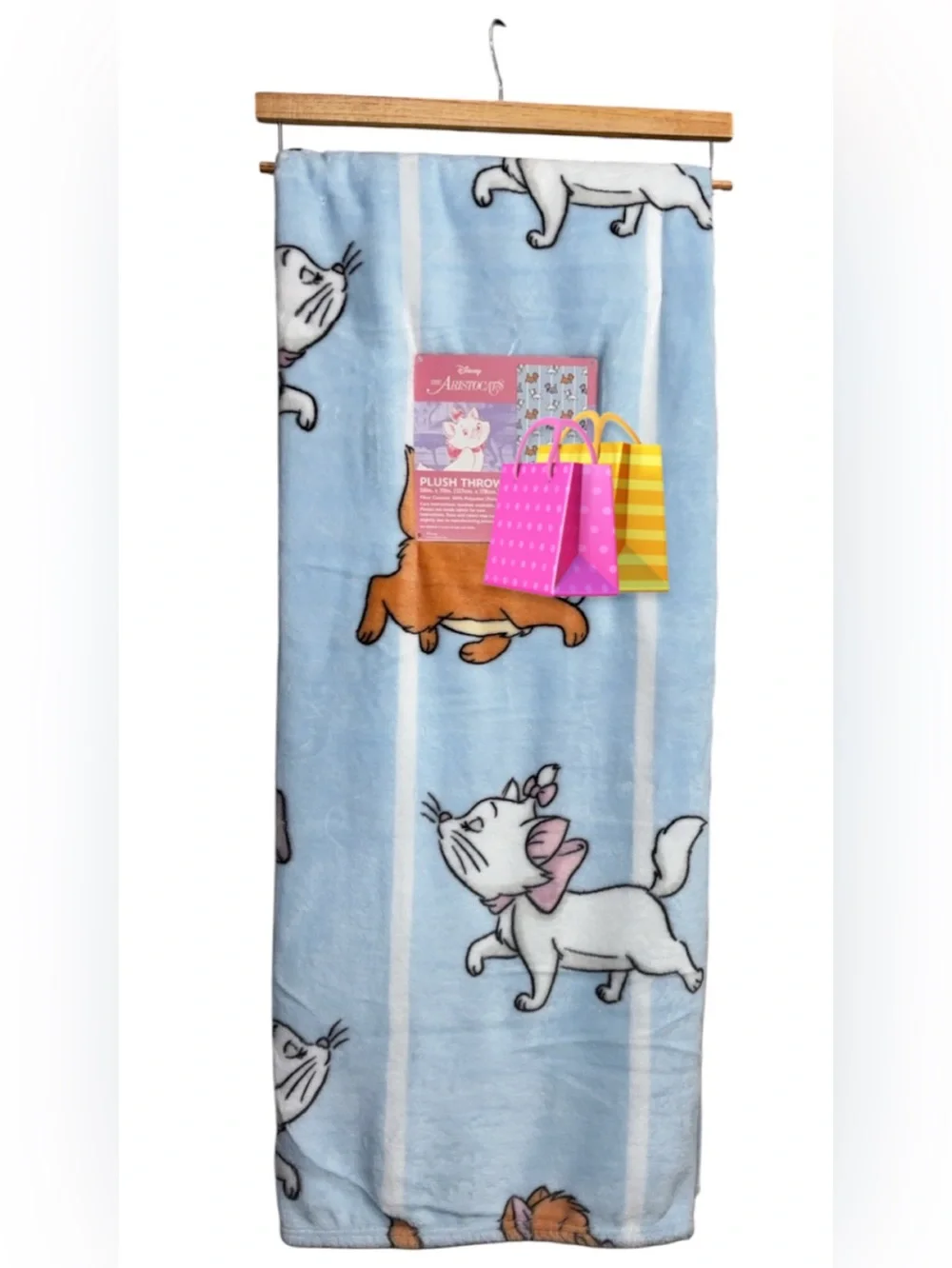 Disney Light Blue Marie Plush Throw Blanket